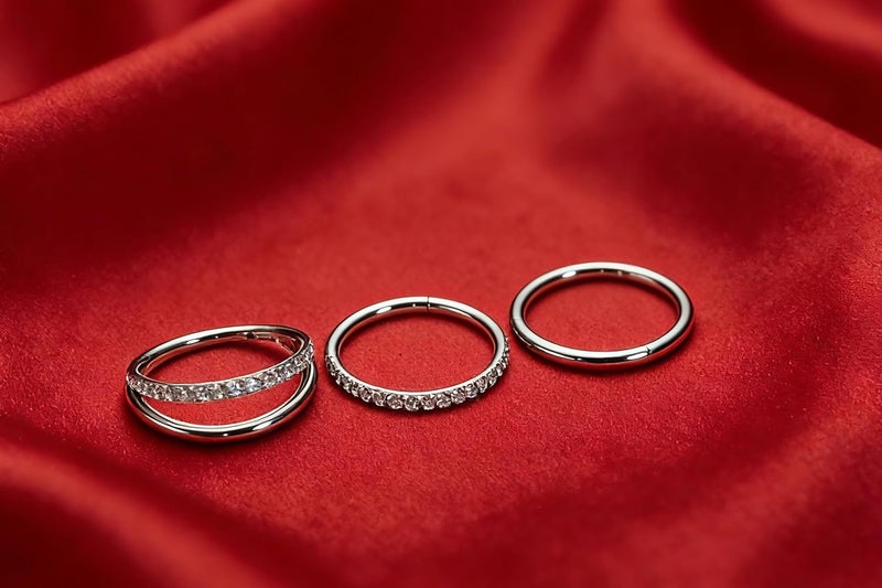 HQLA خواتم أنف هينجد كليكر سيجمنت CZ ملتوية 16G 18G 6mm 8mm 10mm حلقات هوائية هليكس غضروف دايث تراجس أقراط نوم ثقب الجسم للنساء والرجال - Image 2
